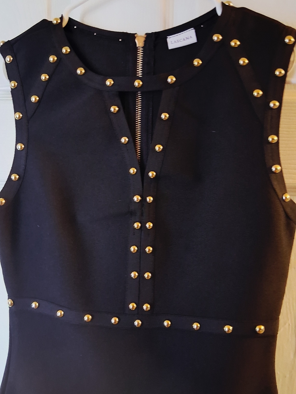 Black Sleeveless Studded Bodycon Dress Xs Chic Mini Night Out Girls Night Dress